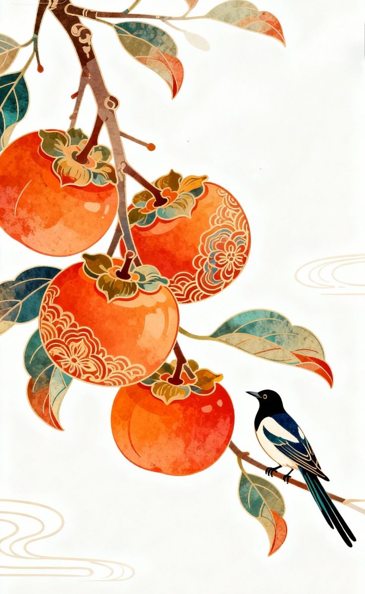 Fruit branch with a bird — the invitation to plant a spore and share in the harvest