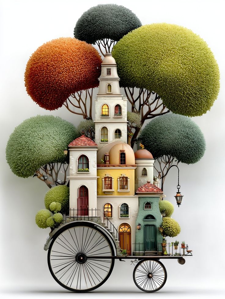 House with trees on wheels — mobile reach