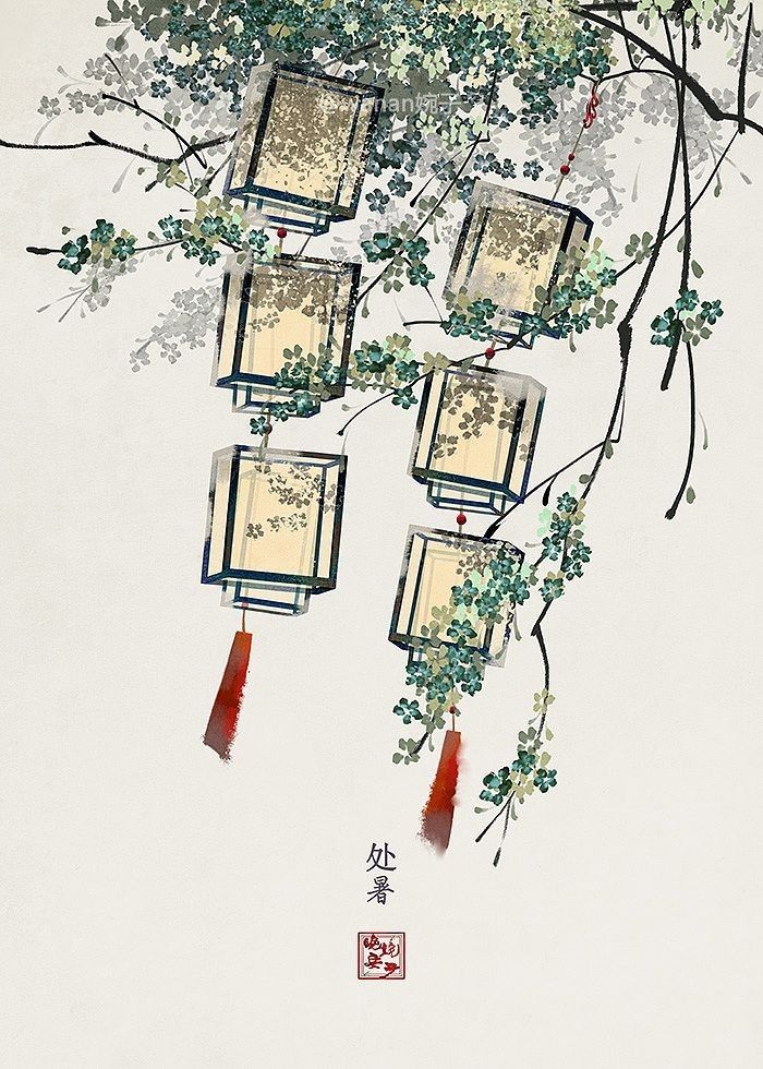 A lantern hung from a living branch — persistent light as metaphor for the honest exchange