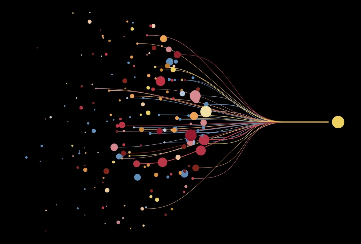 Nodes converging — black variant